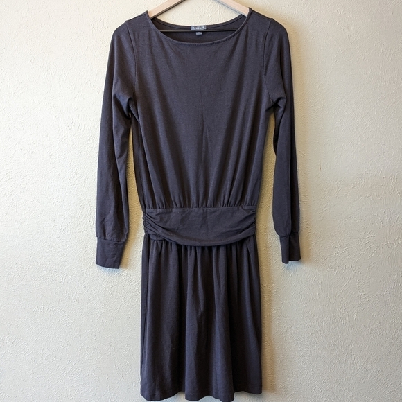 Lilla P Dresses & Skirts - Lilla P Dark Purple Long Sleeve Rouched Dress Size S